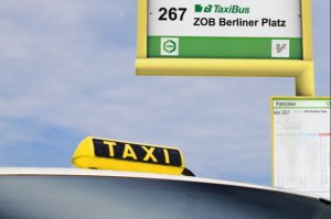 Taxibus an einer Haltestelle