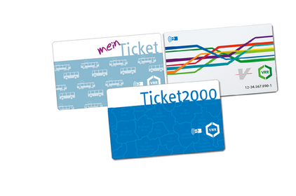 Abbildung der AboTickets Ticket2000, meinTicket (SozialTicket) und SchokoTicket