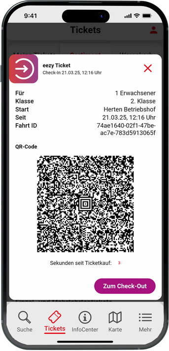 Vestische App eezy.nrw Barcode