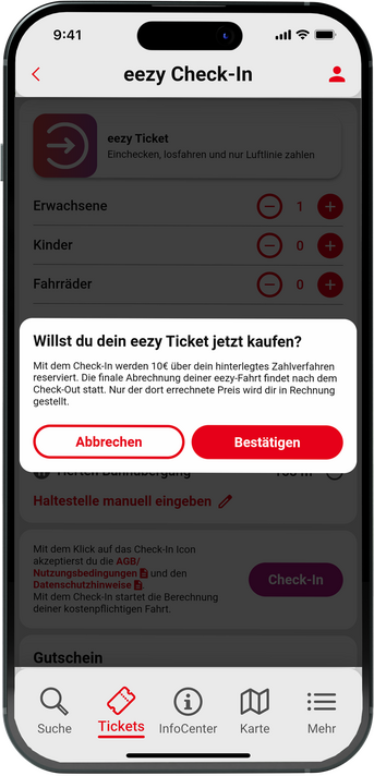 Vestische App ezzy.nrw check-in - Ticket jetzt kaufen?
