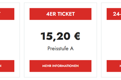 Darstellung Ticketpreise
